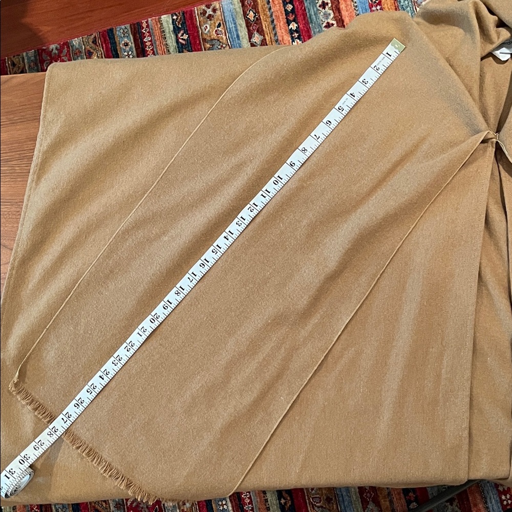 Vintage wool cape cocoon tan/light brown oversized scarf shawl poncho wrap cloak - Picture 10 of 14